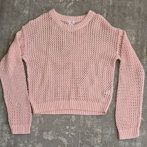 Joe Fresh Light Pink Open-Knit Women's Sweater